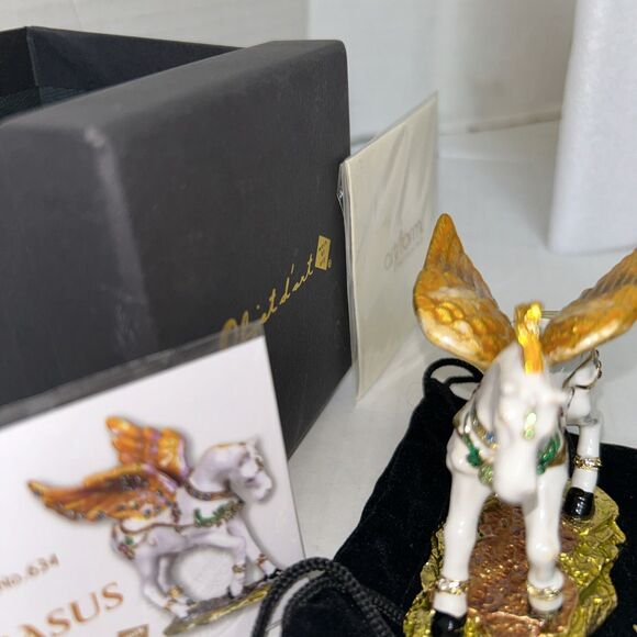Pegasus Hinged Enamel Magnetic Jewel Trinket Box Art Form Collectible - Picture 3 of 12